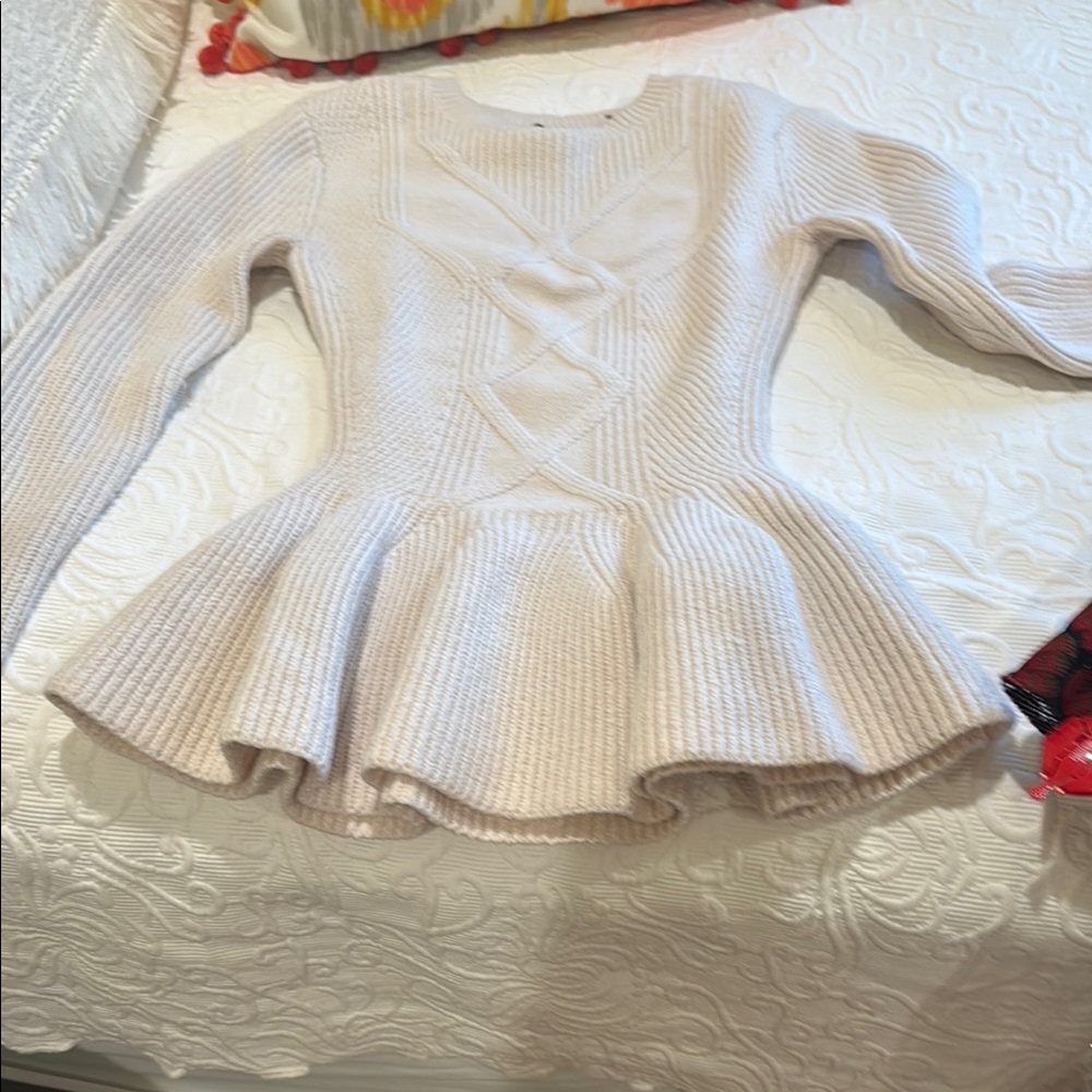 Cozy Pretty Feminine Cream Sweater